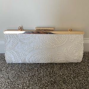 White Bridal Purse; clutch or over the shoulder
